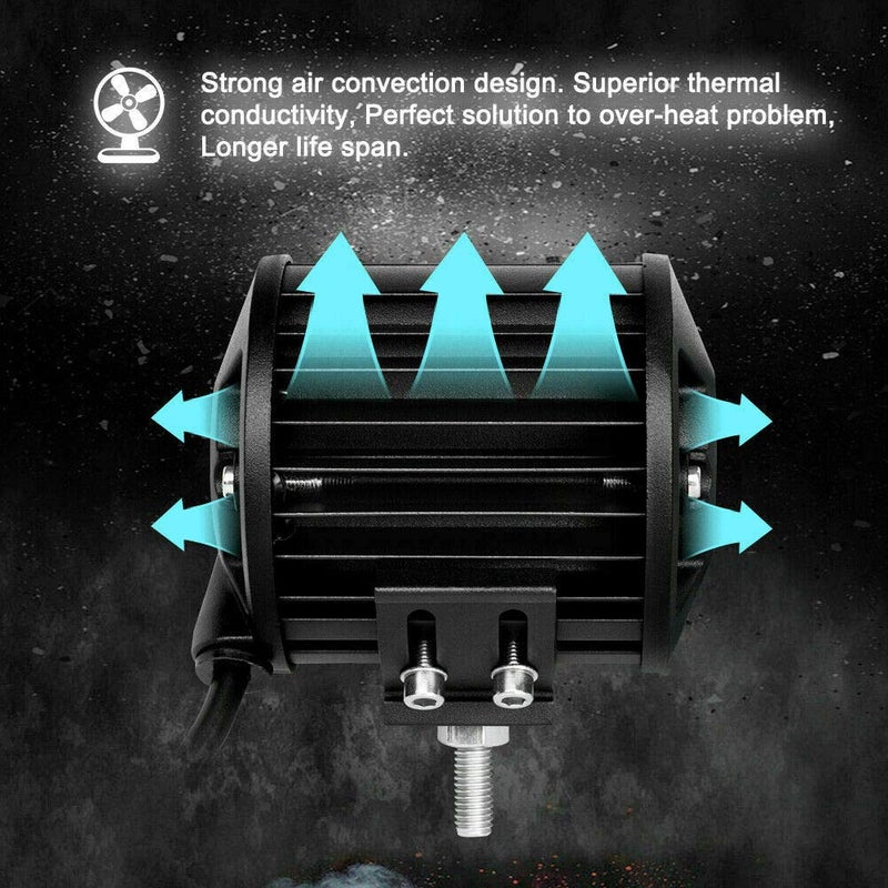 Turboo 4 Inch Led Pod Lights 60W 12000LM Triple Row Spot Flood Combo Off Road Fog Driving Work Light for Truck ATV UTV SUV Boat, 8 Pack - Image 4